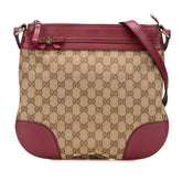 グッチ GGキャンバス メイフェア ショルダーバッグ 257065 ベージュ ワインレッド キャンバス レザー レディース GUCCI 【中古】